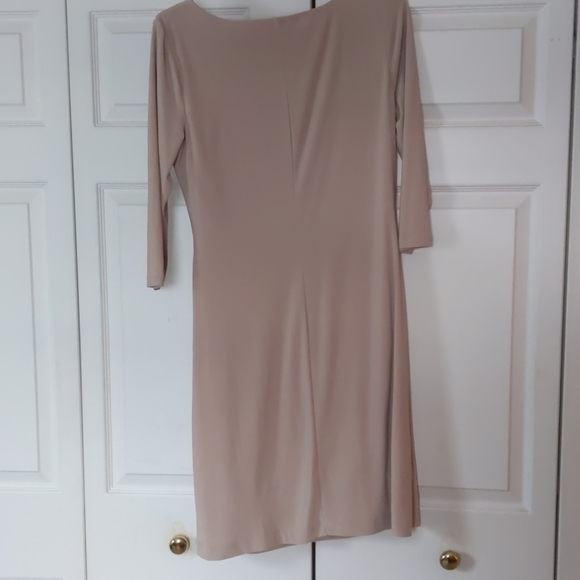 Large tan dress with gold buckle detailing - Picture 3 of 3